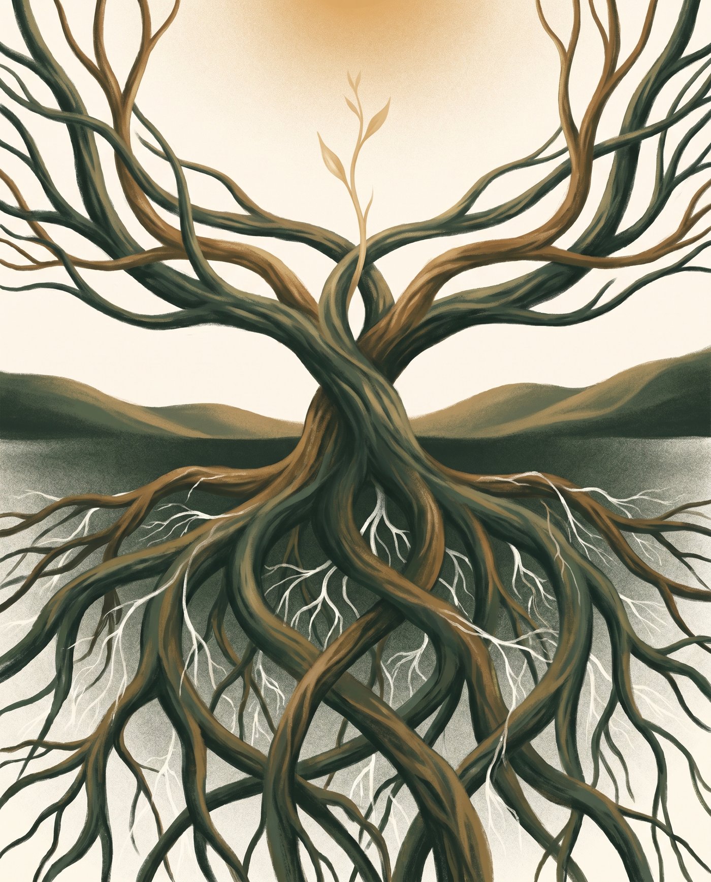 生态系统隐喻：根系与枝叶